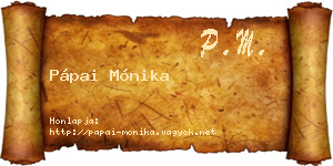 Pápai Mónika névjegykártya